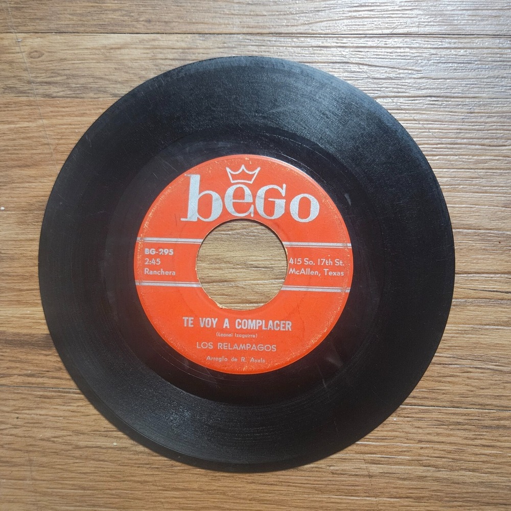 Los Relampagos – Te Voy A Complacer / Handas Herida Bego BG-295 45 RPM 7" VG/VG